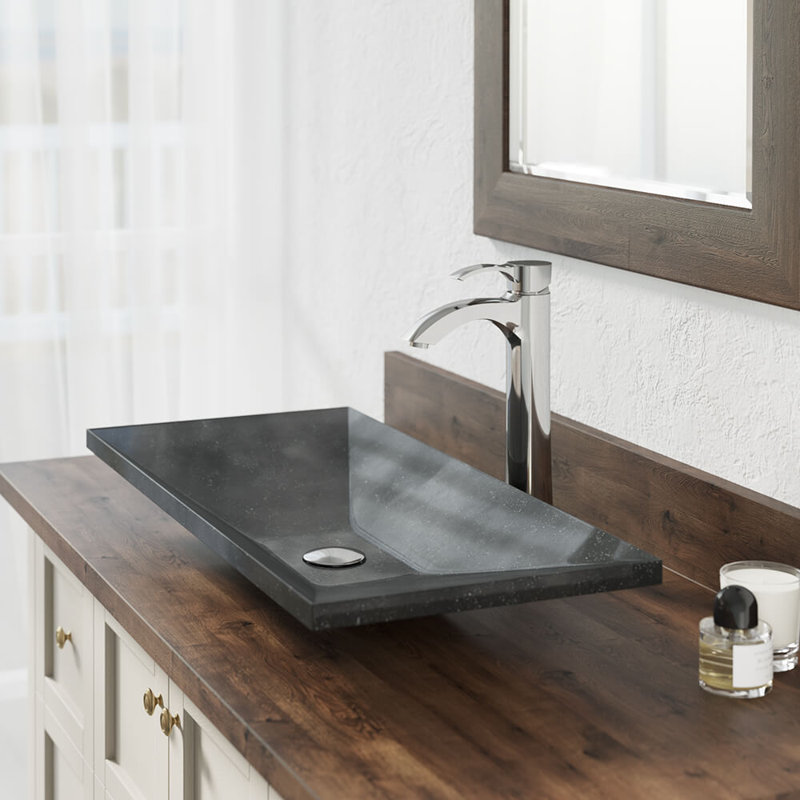 MRDirect Shanxi Stone Rectangular Vessel Bathroom Sink with Faucet